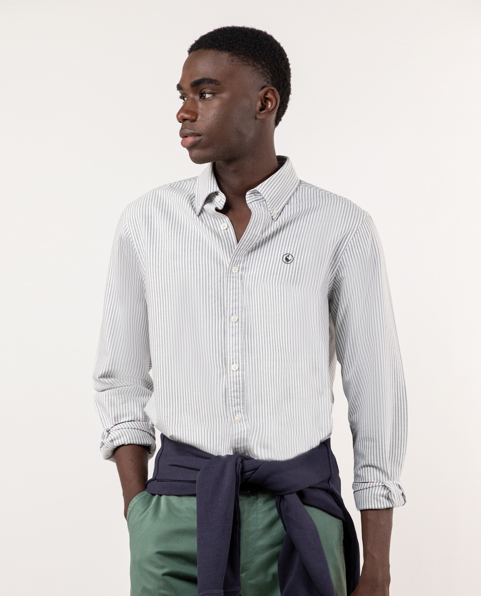 Camisa Raya Yale Oxford Gris