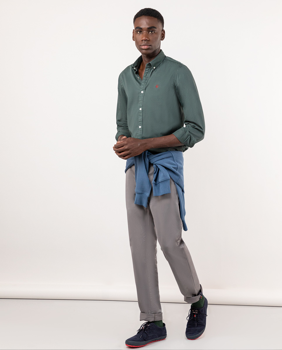 Green Garment Dyed Twill Shirt