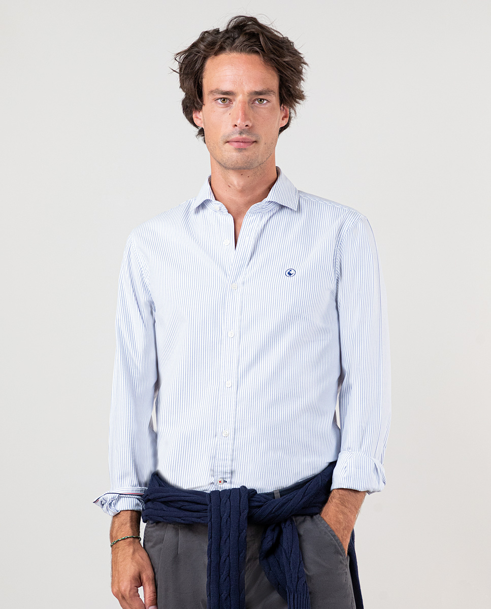 Camisa Raya Bengal Fondo Blanco