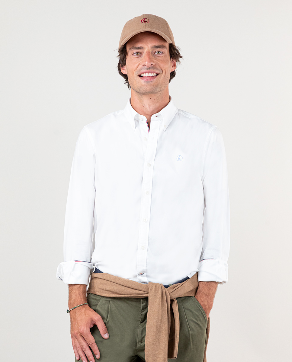 Camisa Bandera Pin Point Blanco