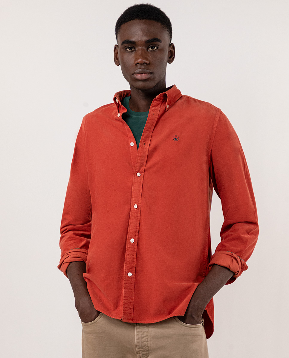 Camisa Micropana Garment Dye Naranja