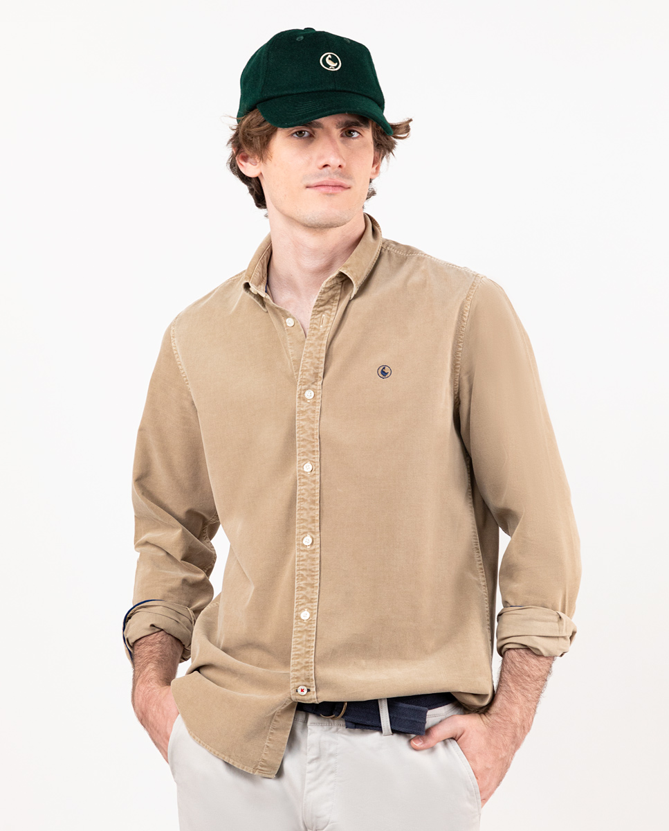 Camisa Micropana Garment Dye Beige