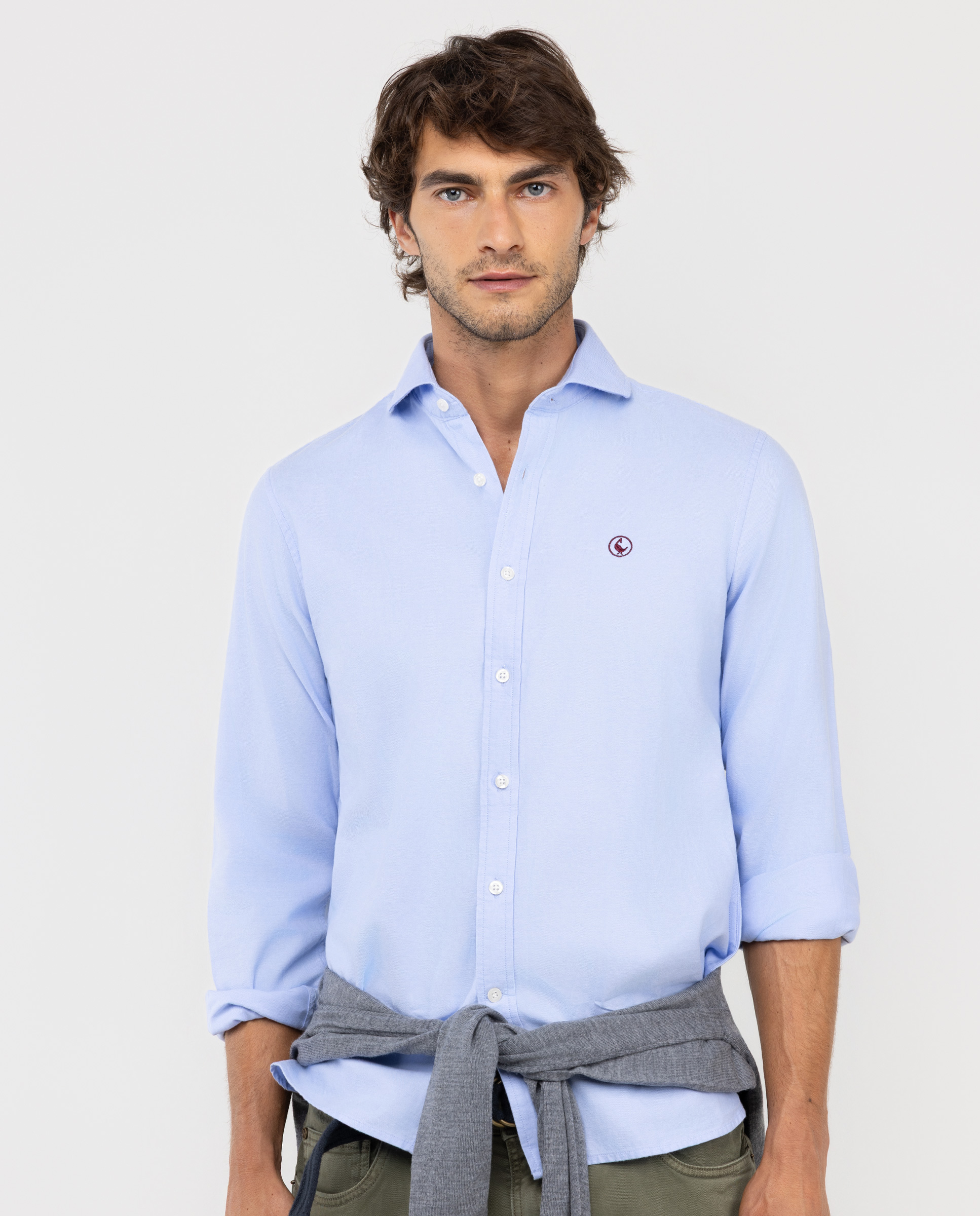 Camisa Viyela Celeste