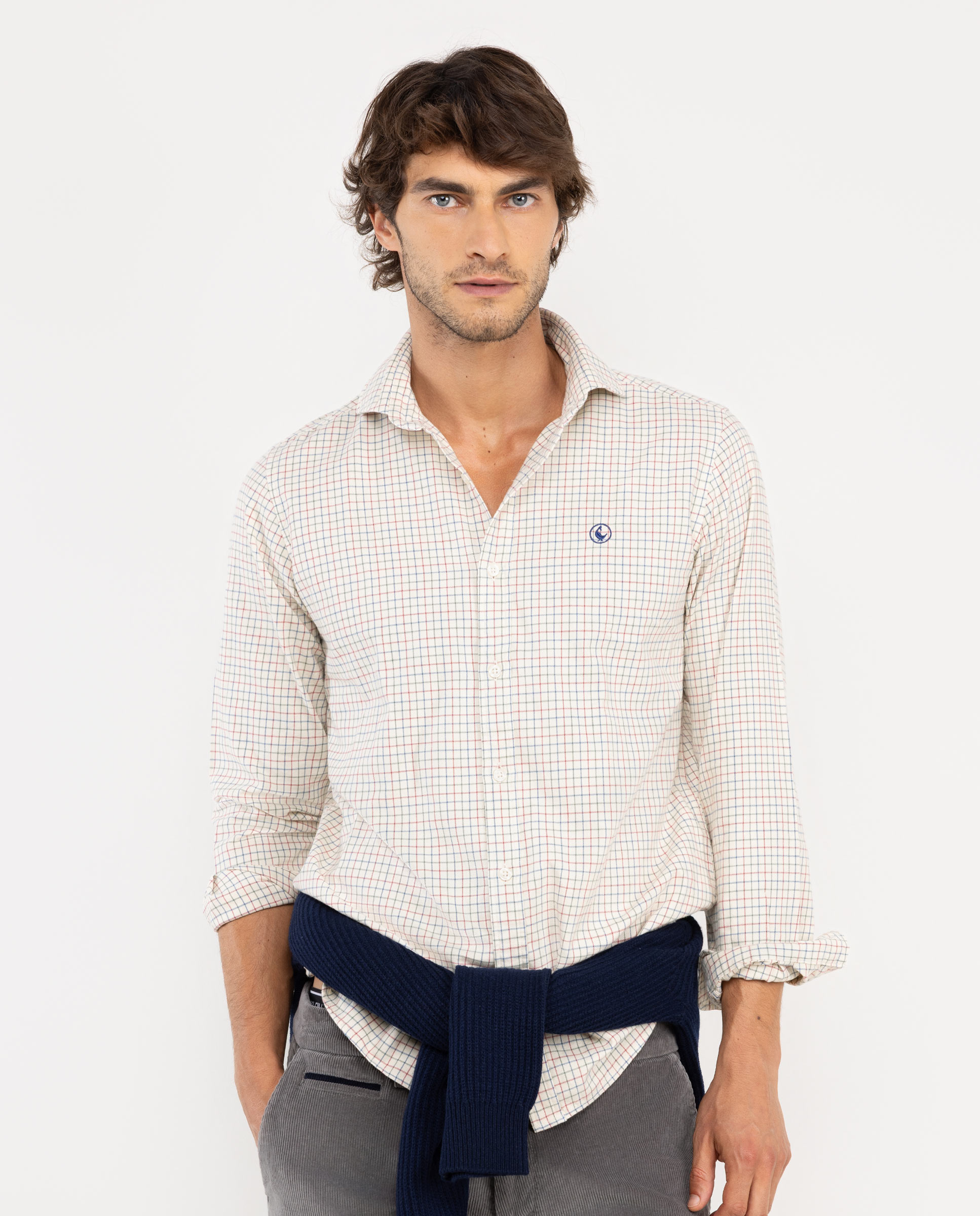Camisa Tattershall Crudo Perfil Azul Medio