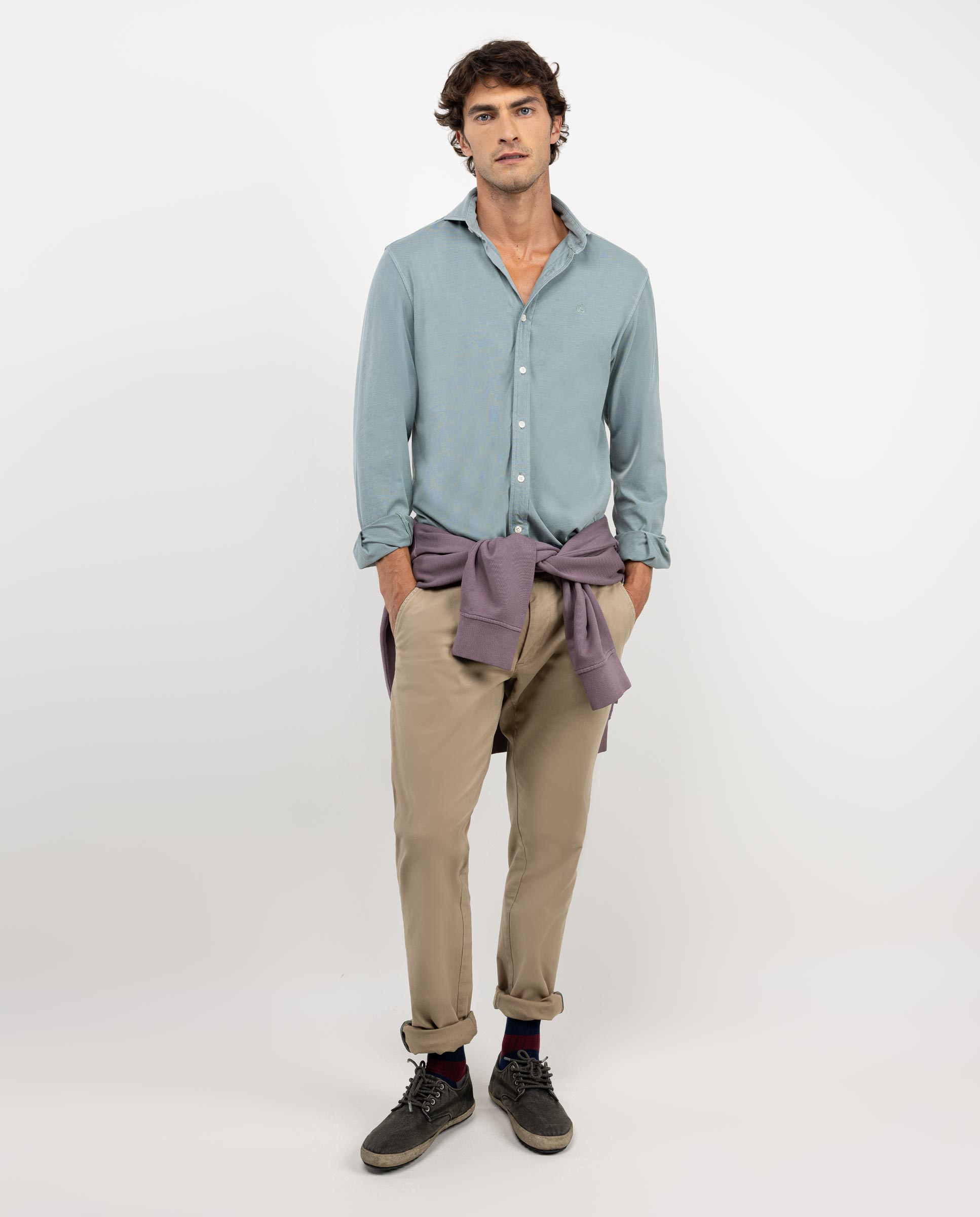 Light Green Cotton Knit Shirt
