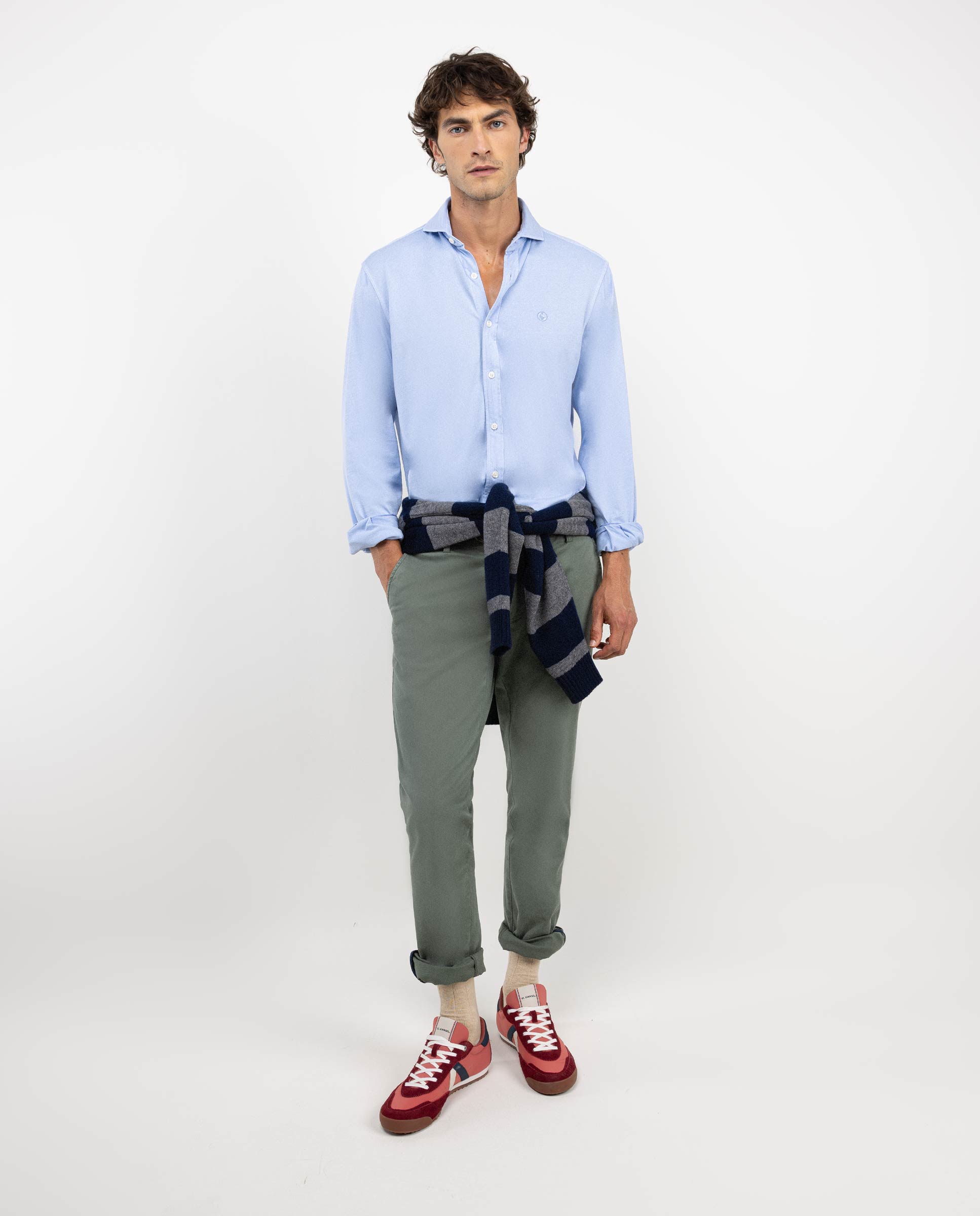 Light Blue Cotton Knit Shirt