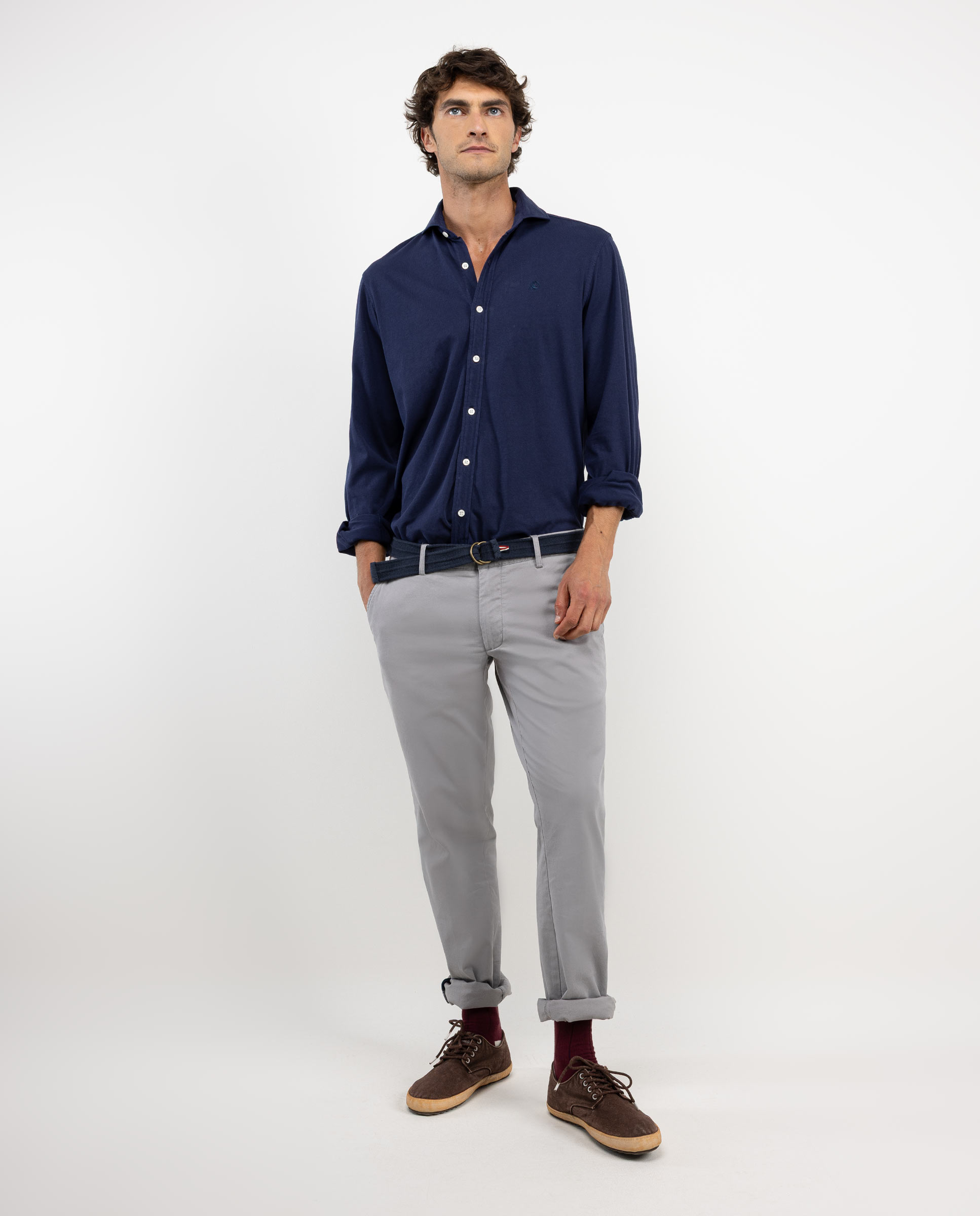Navy Cotton Knit Shirt