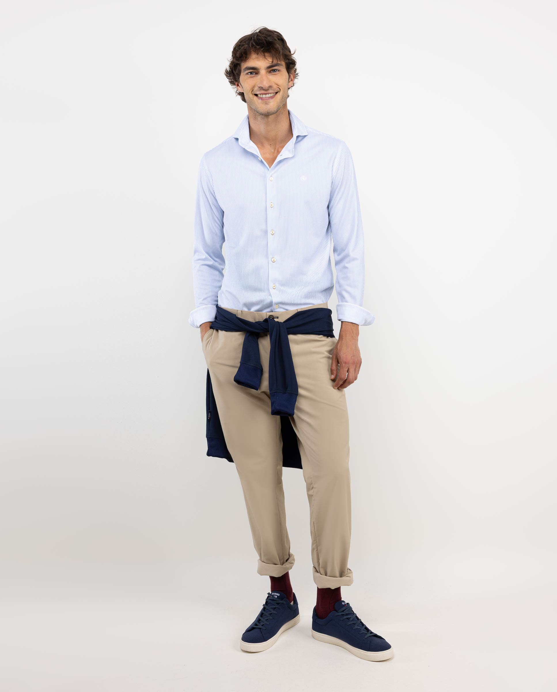Blue Yale Stripe Sepiia Shirt