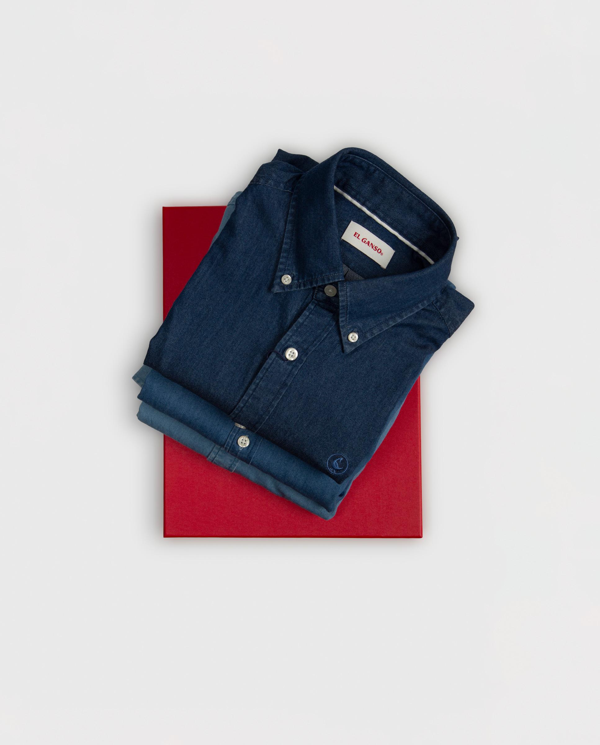 Navy Cotton Denim Shirt