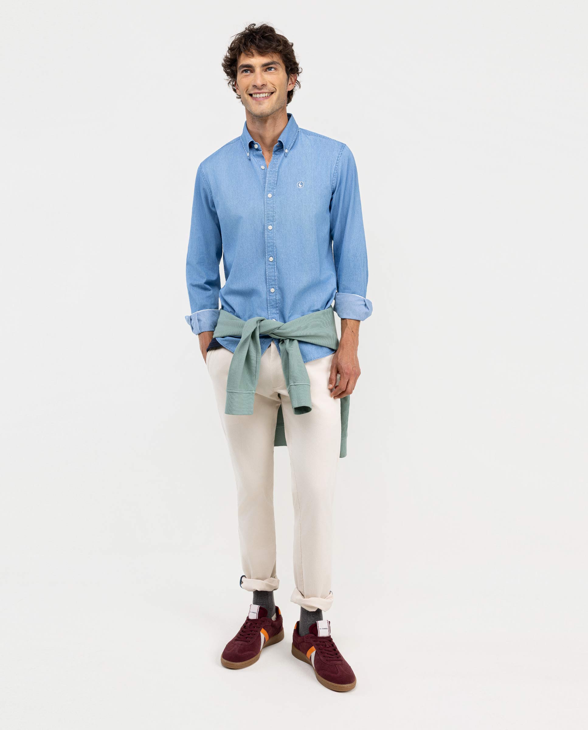 Indigo Cotton Denim Shirt