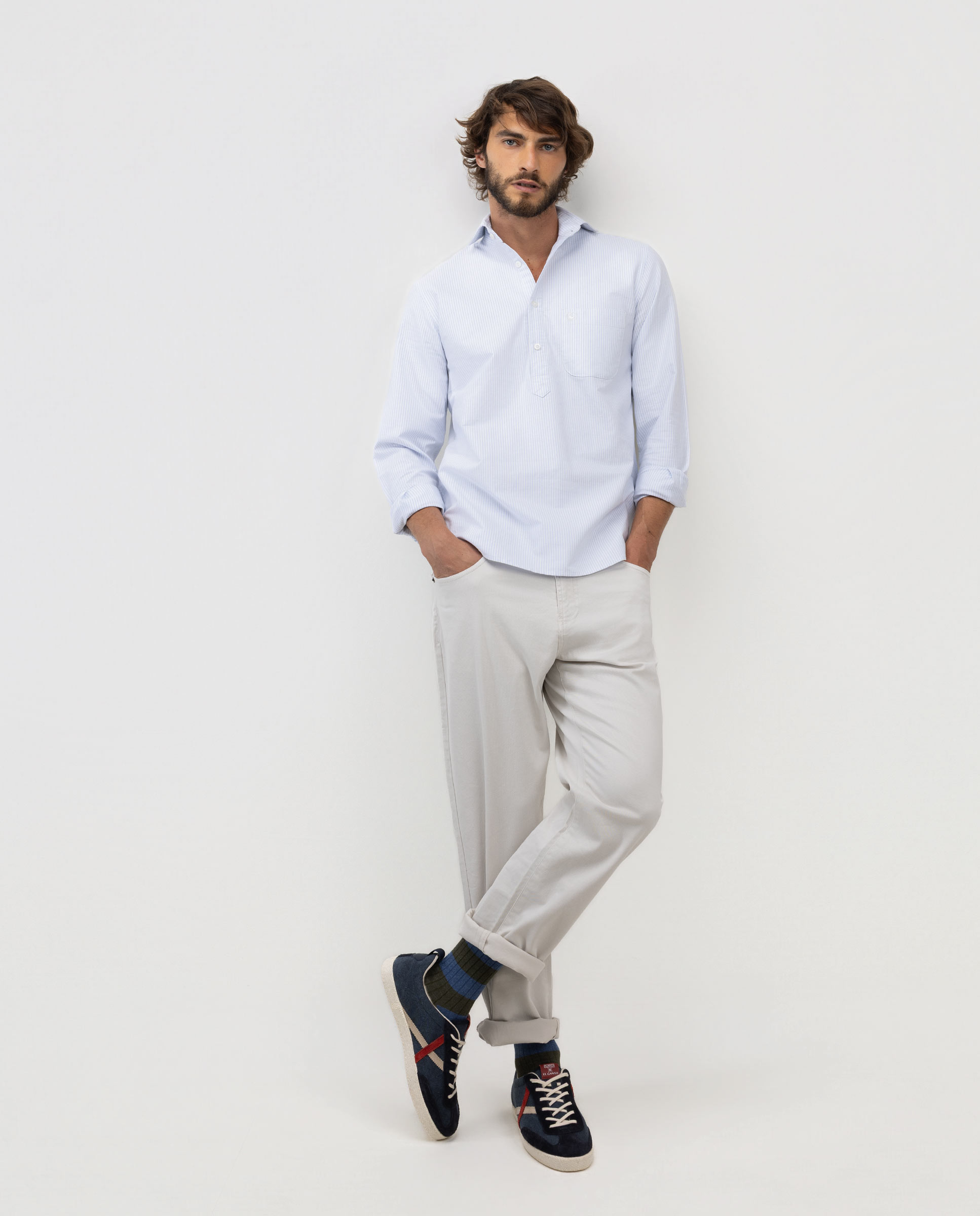 Yale Light Blue Oxford Pocket Polo Shirt