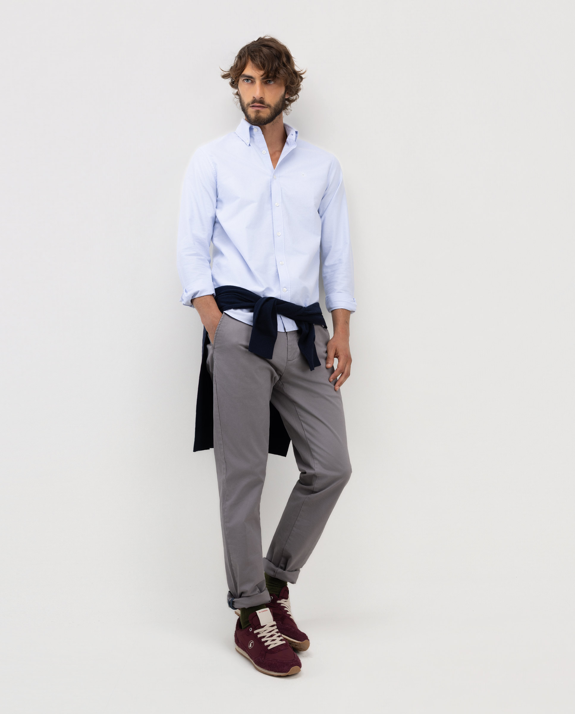 Plain Button Down Light Blue Oxford Shirt