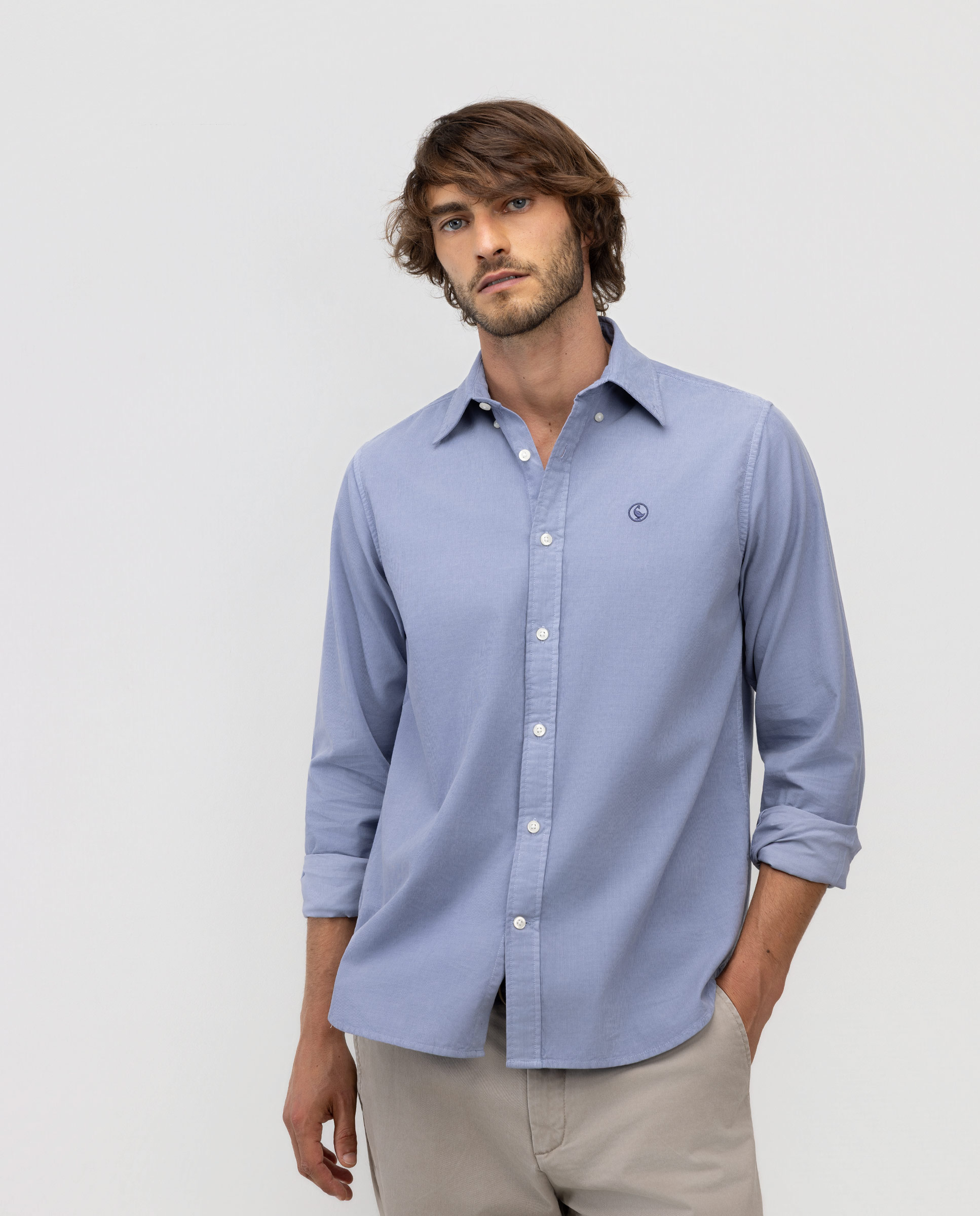 Camisa Pana Garment Dyed Button Down Celeste