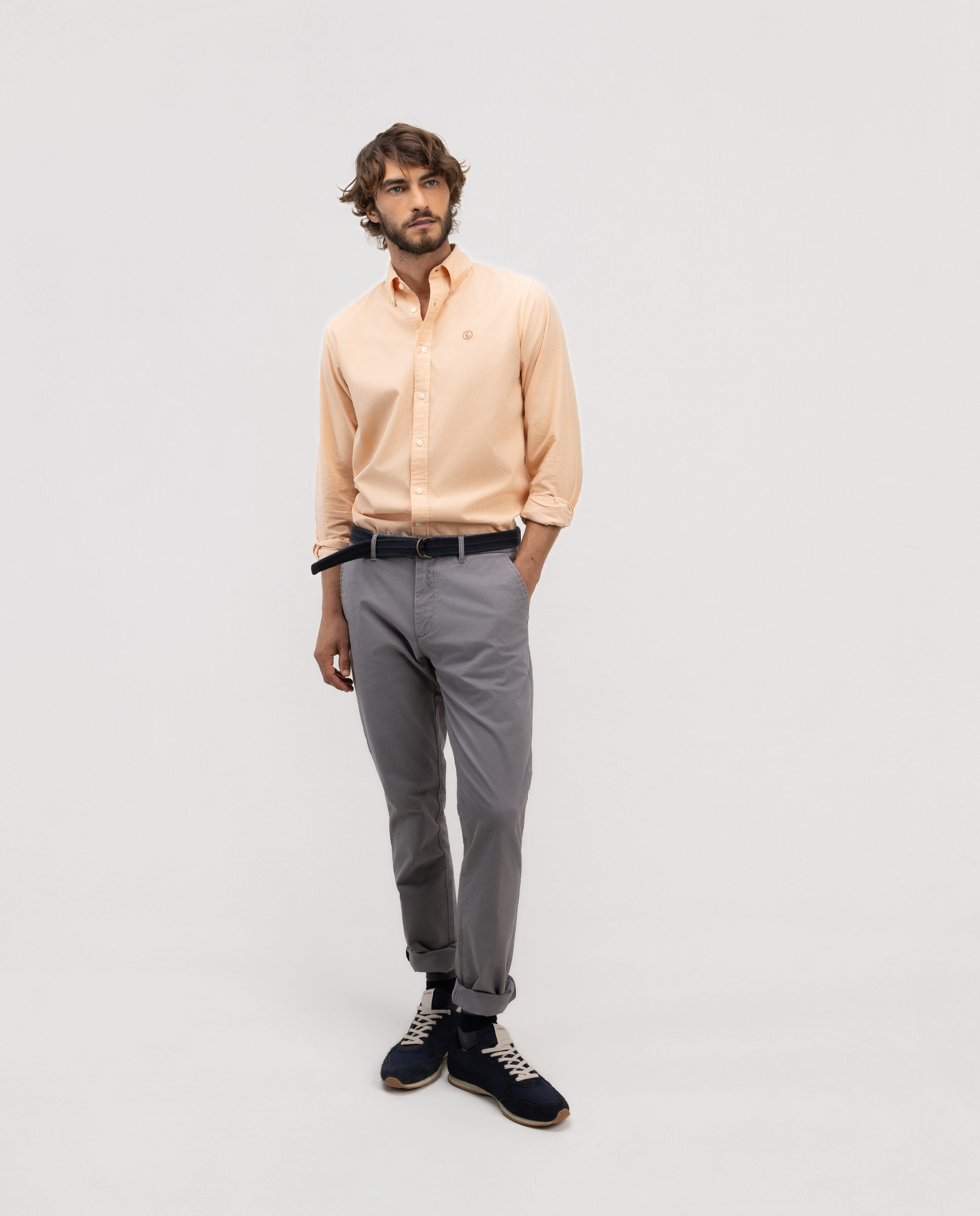 Camisa Pana Garment Dyed Button Down Naranja
