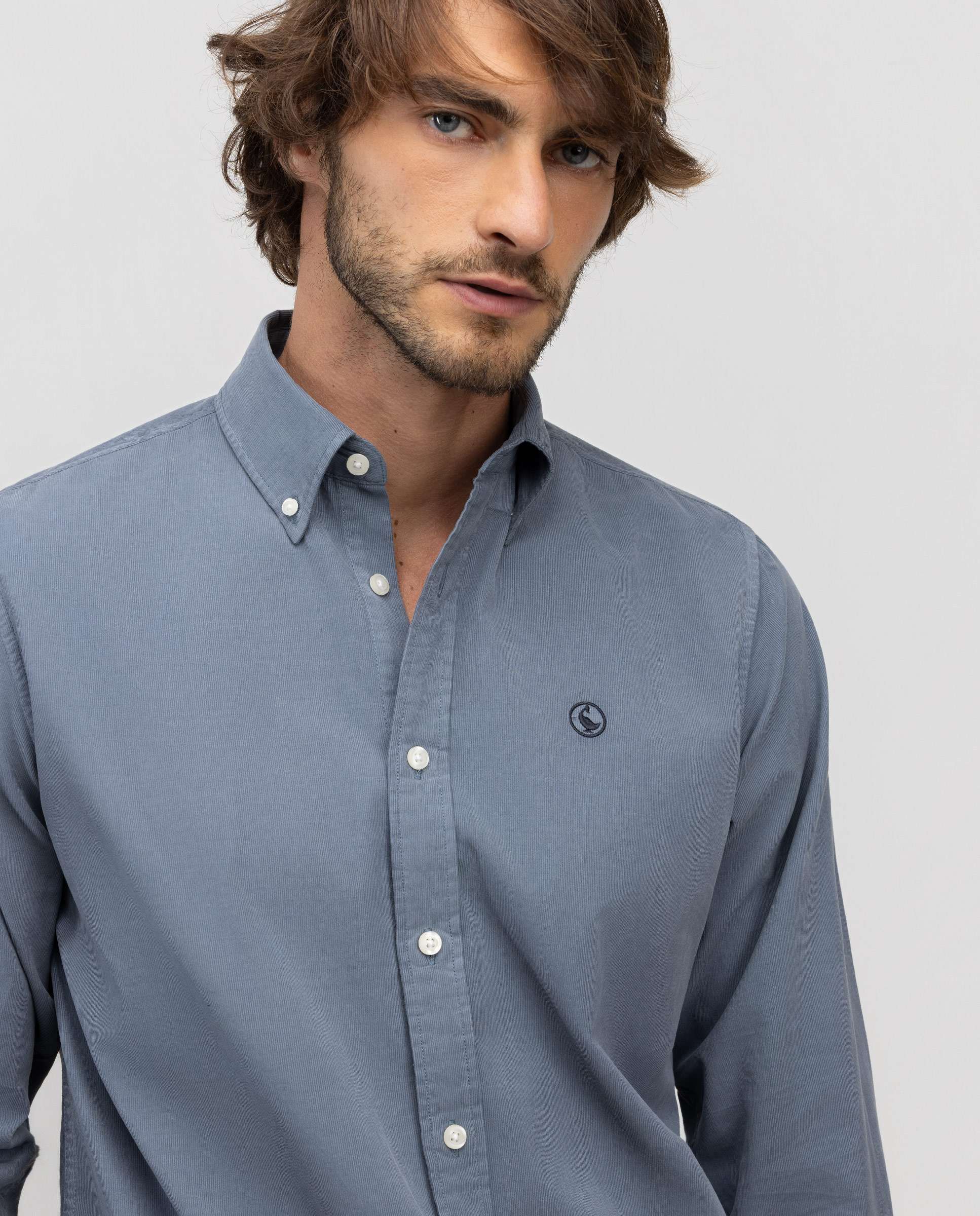 Camisa Pana Garment Dyed Button Down Azul