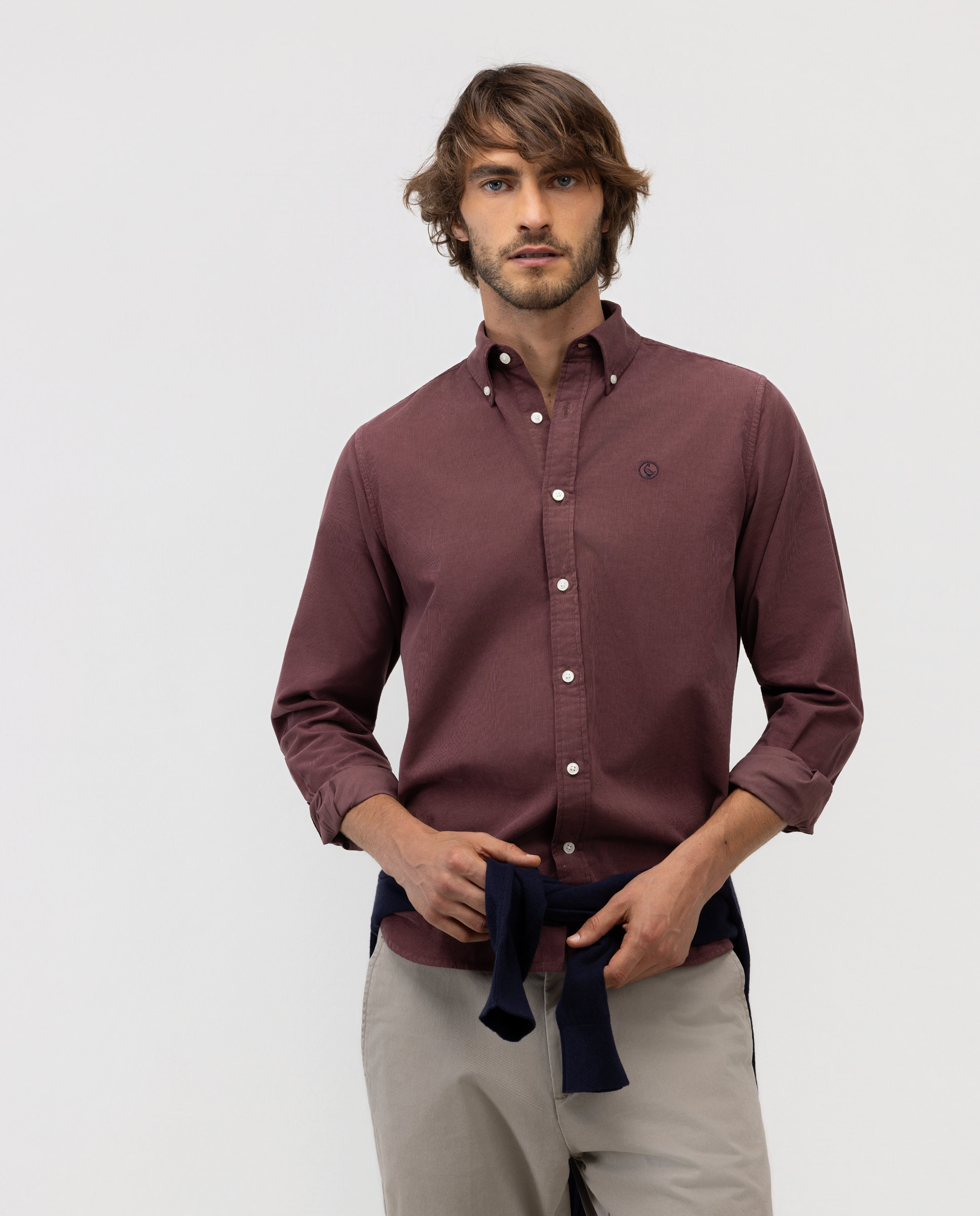 Camisa Pana Garment Dyed Button Down Granate