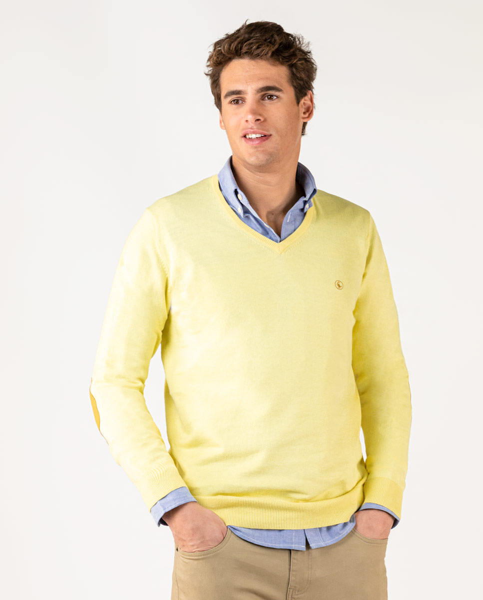 Yellow V-Neck Jumper