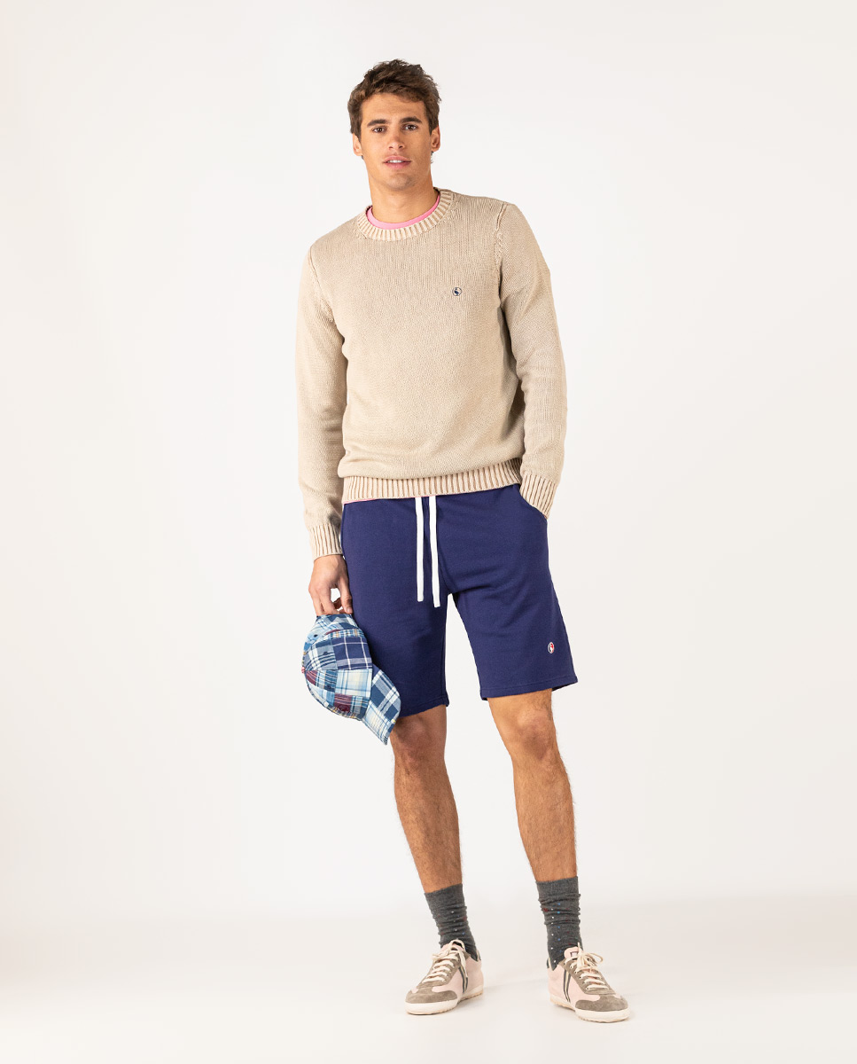 Beige Textured Jumper