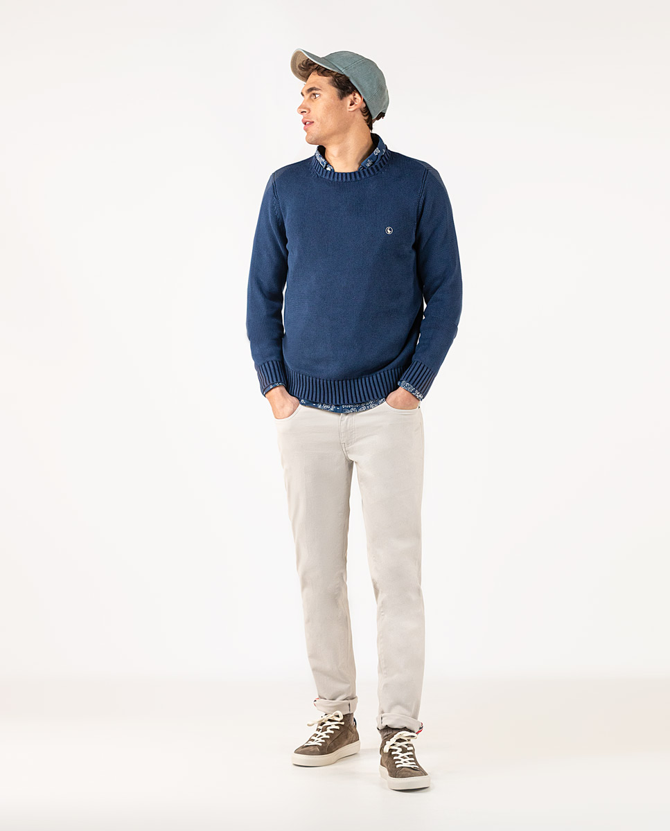 Navy Textured Jumper