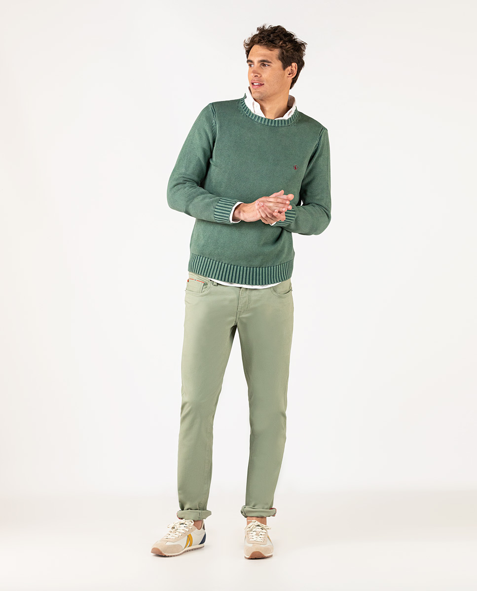 Green Textured Jumper