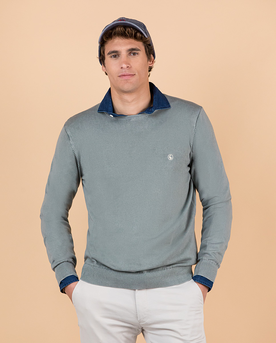 Green Crew Neck Jumper  