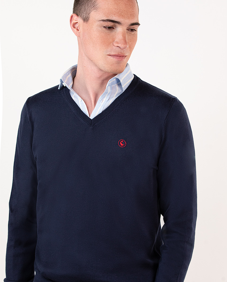 Jersey Cuello Pico Marino