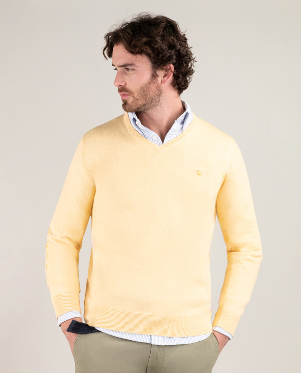 Jersey Cuello Pico Coderas Amarillo