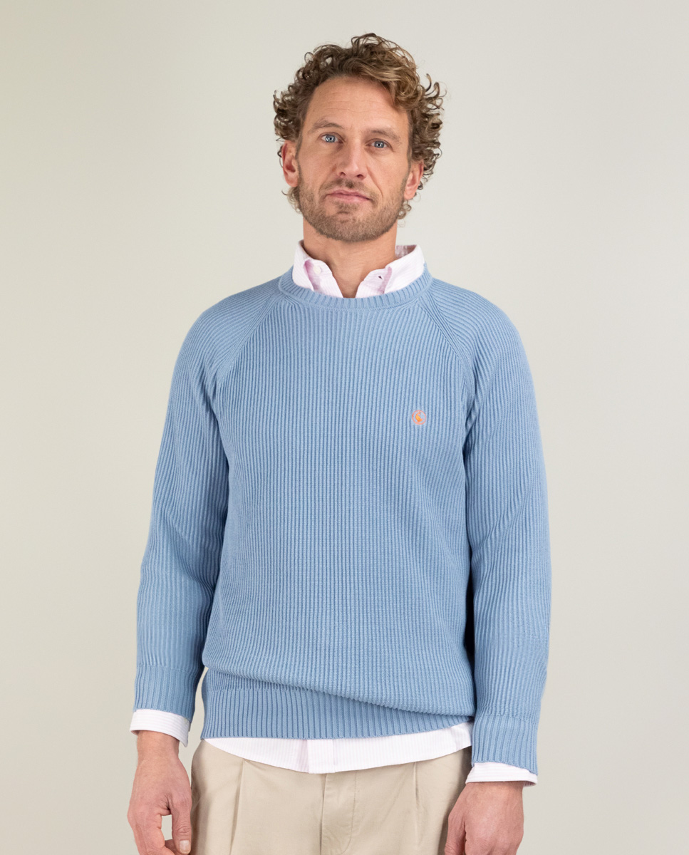 Jersey Punto Inglés Azul Medio