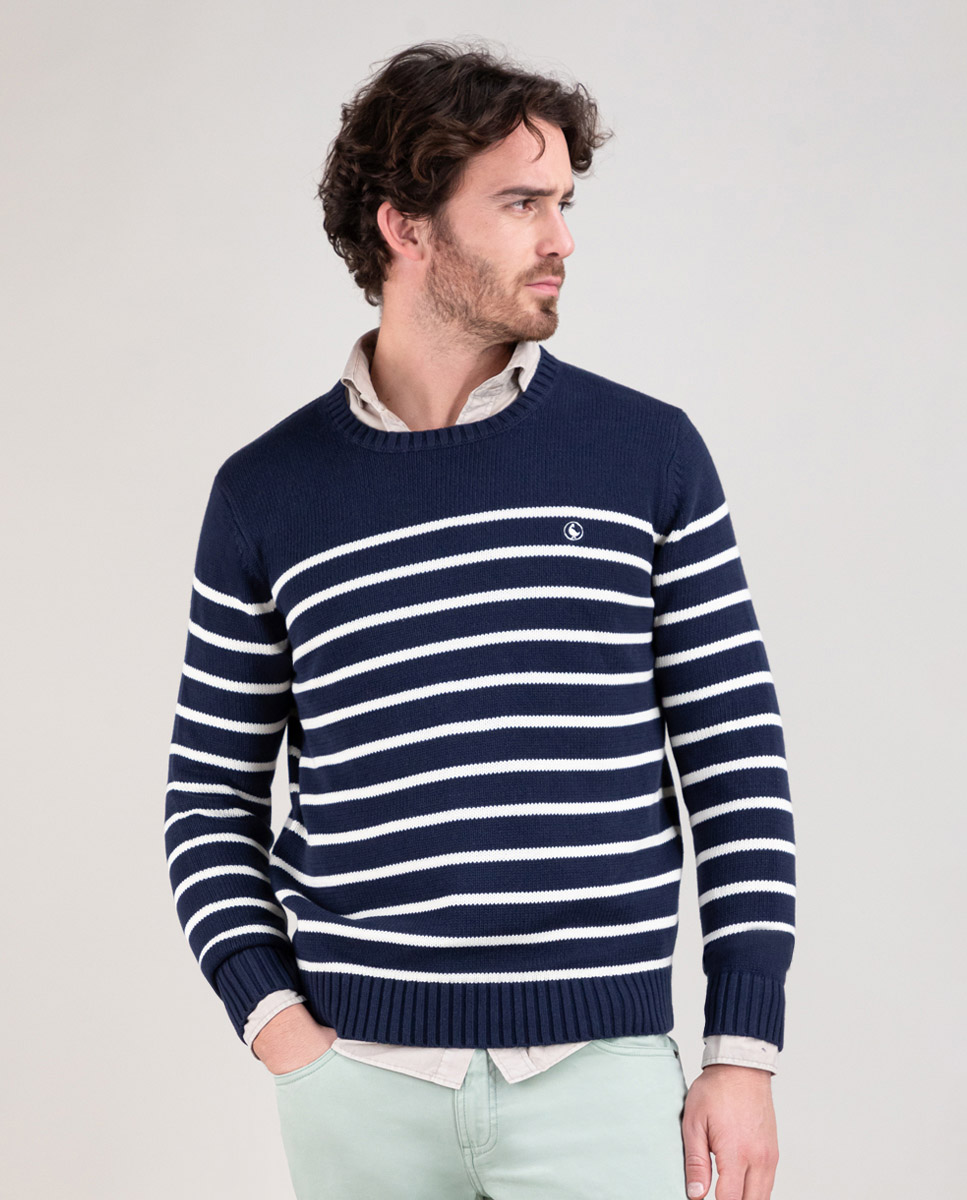 Jersey Marino Rayas Crudo