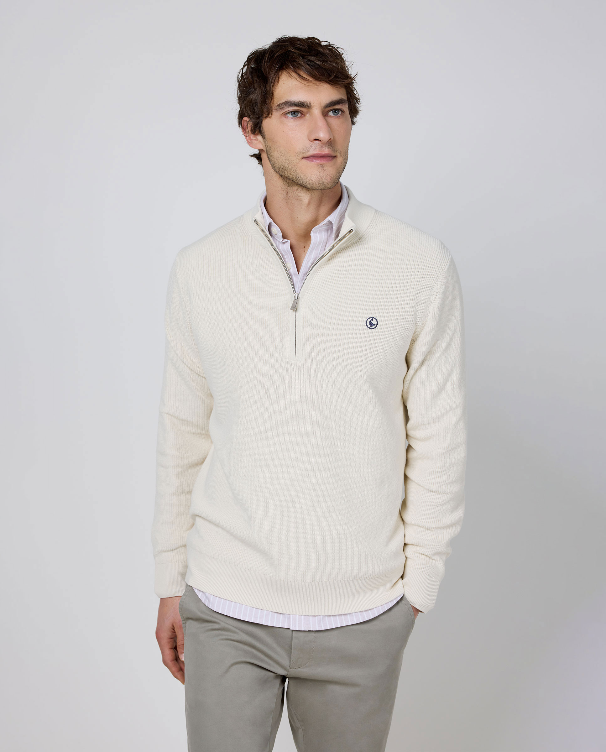 English Knit Jersey with Zipper - Raw