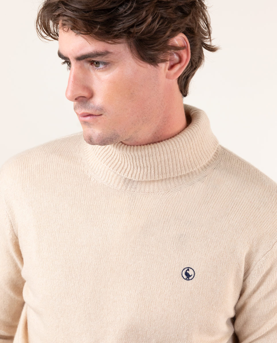 Jersey Cuello Vuelto Hueso