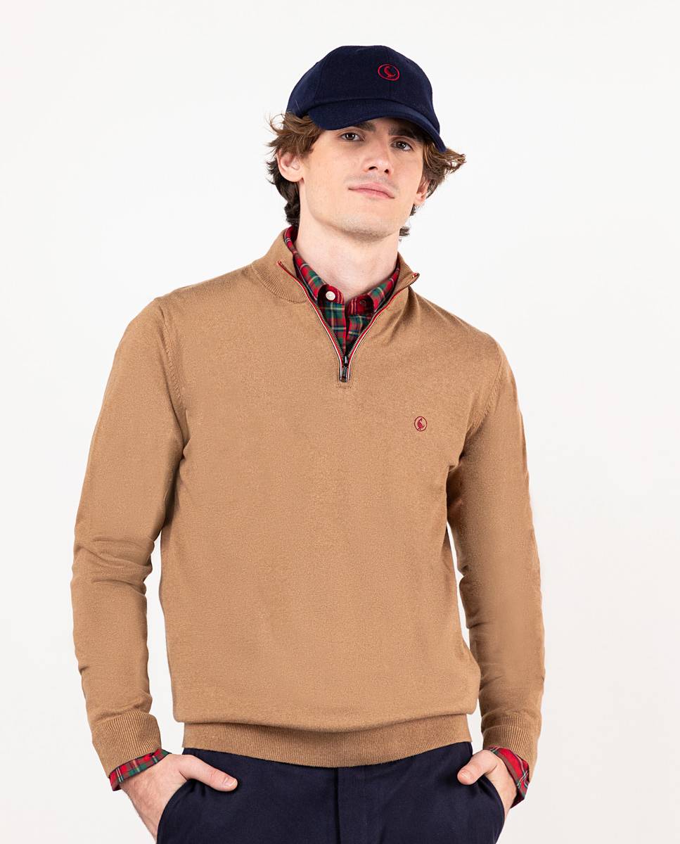 Camel Jumper W Zip