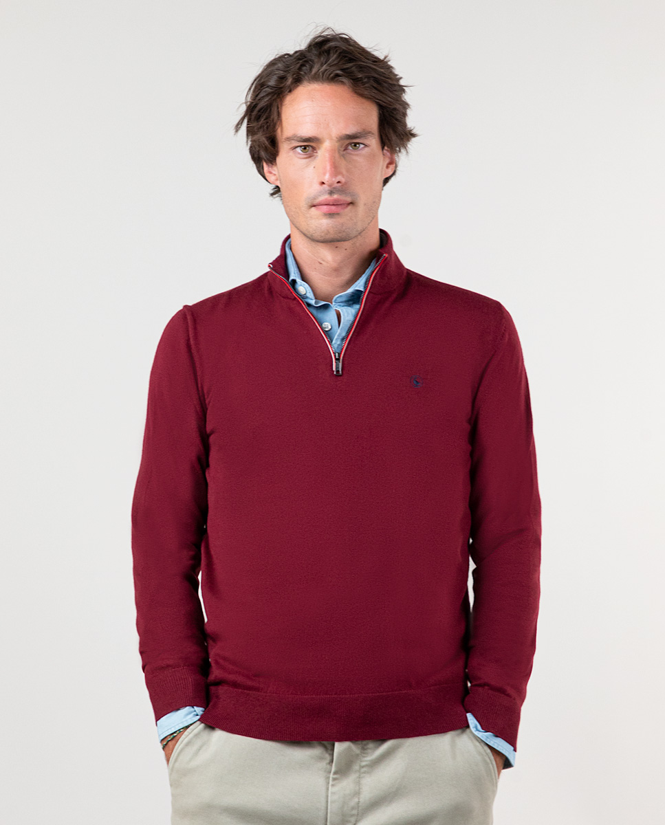 Maroon Jumper W Zip