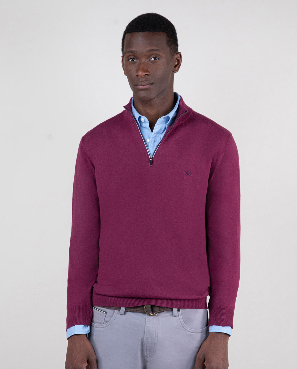 Jersey Cuello Camionero Borgoña