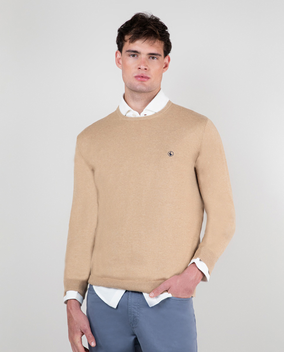 Jersey Cuello Redondo Camel