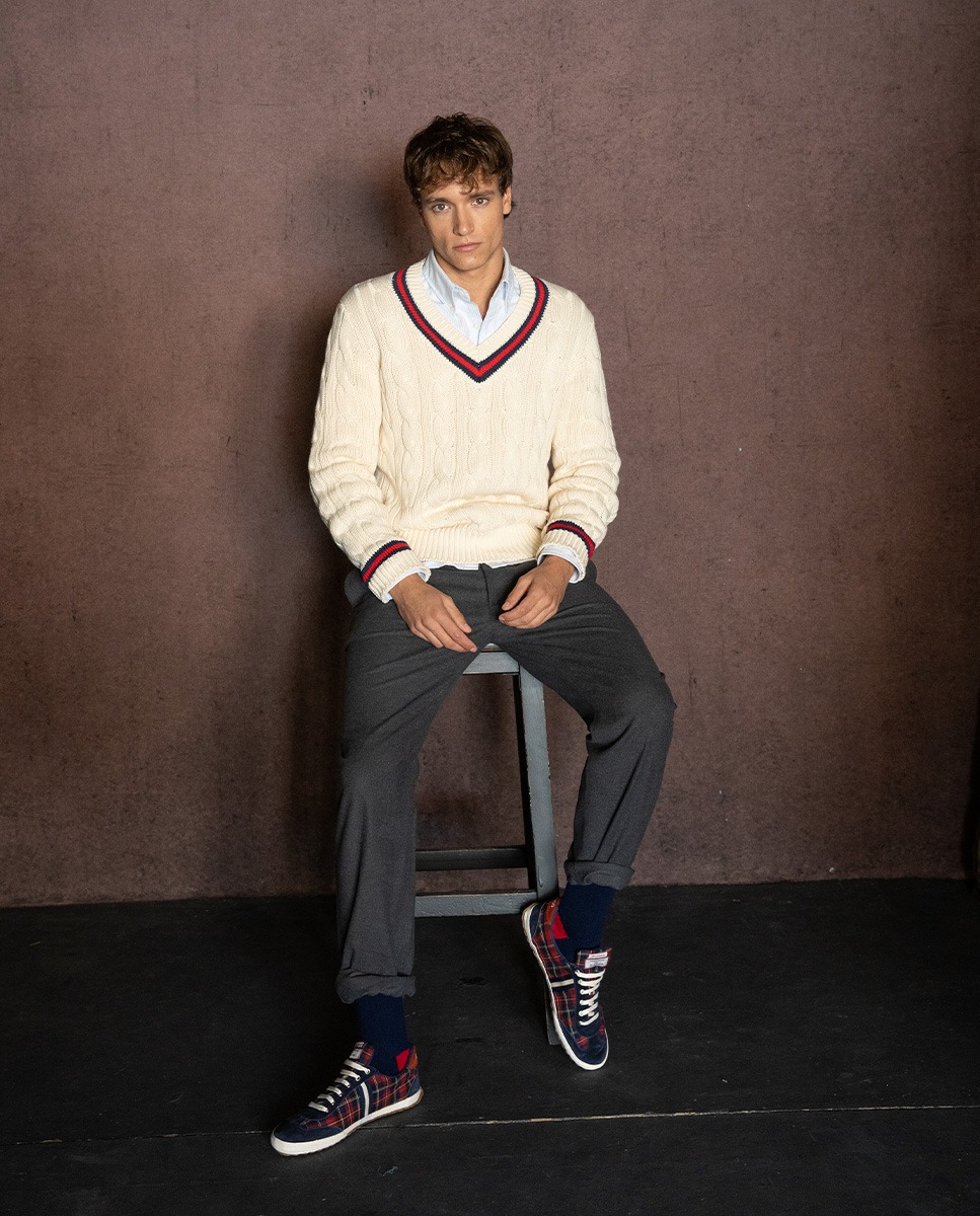 Jersey Cables Vivo Contraste Crudo