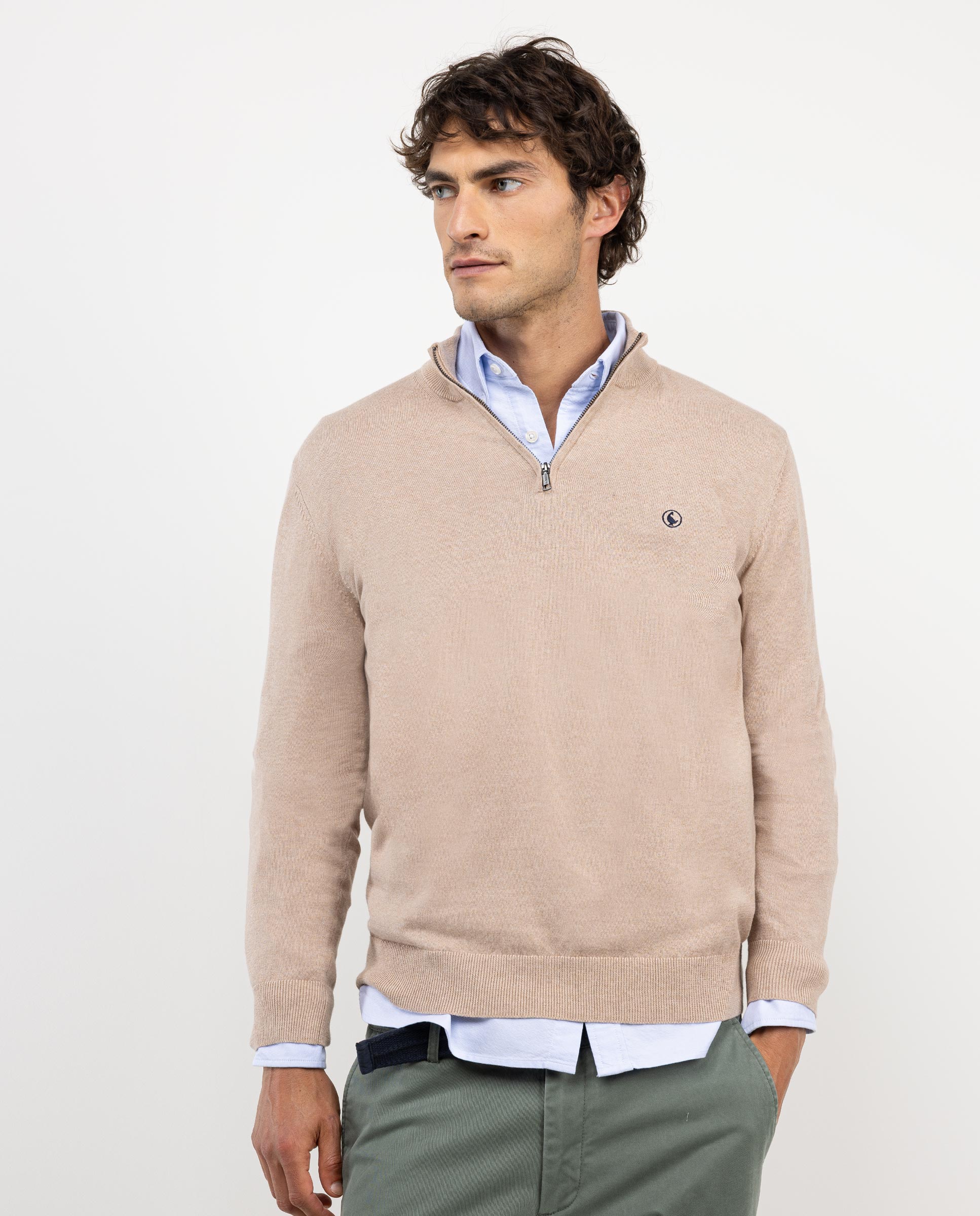 Jersey Cuello Camionero Beige