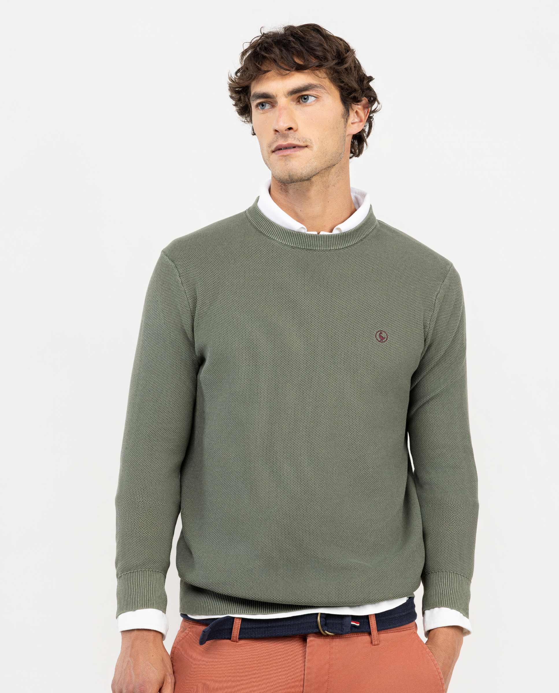 Jersey Estructura Garment Dyed Verde