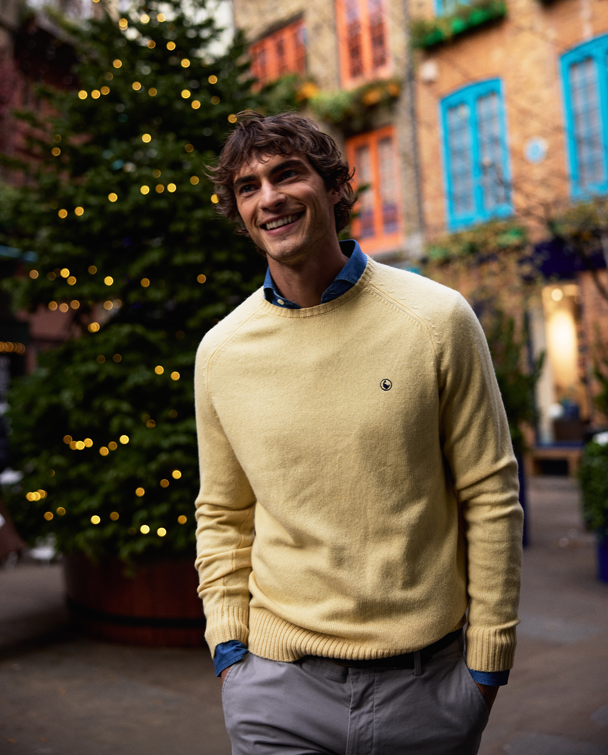 Yellow Merino Jumper W Crew Neck