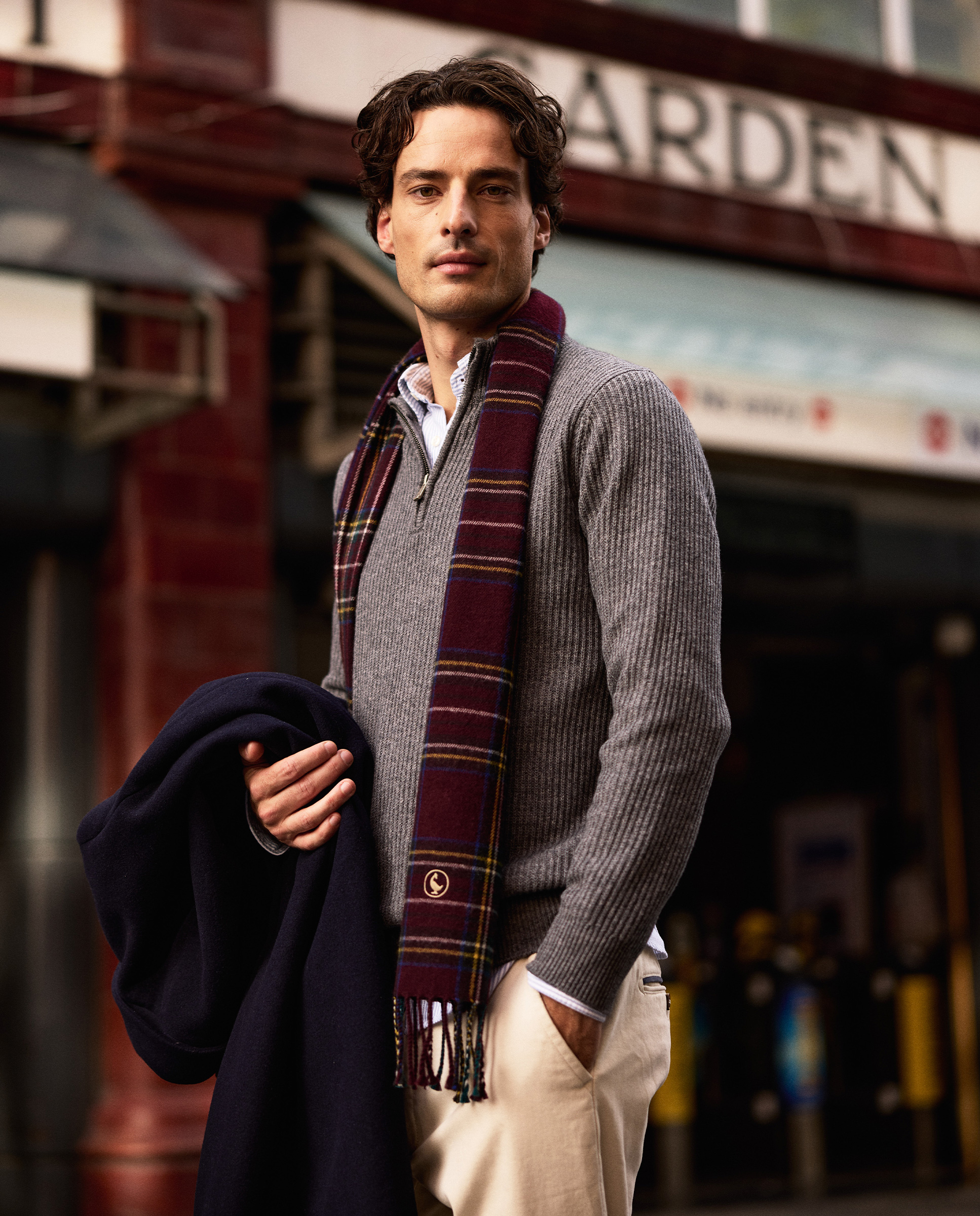 Jersey Cuello Camionero Lana Gris