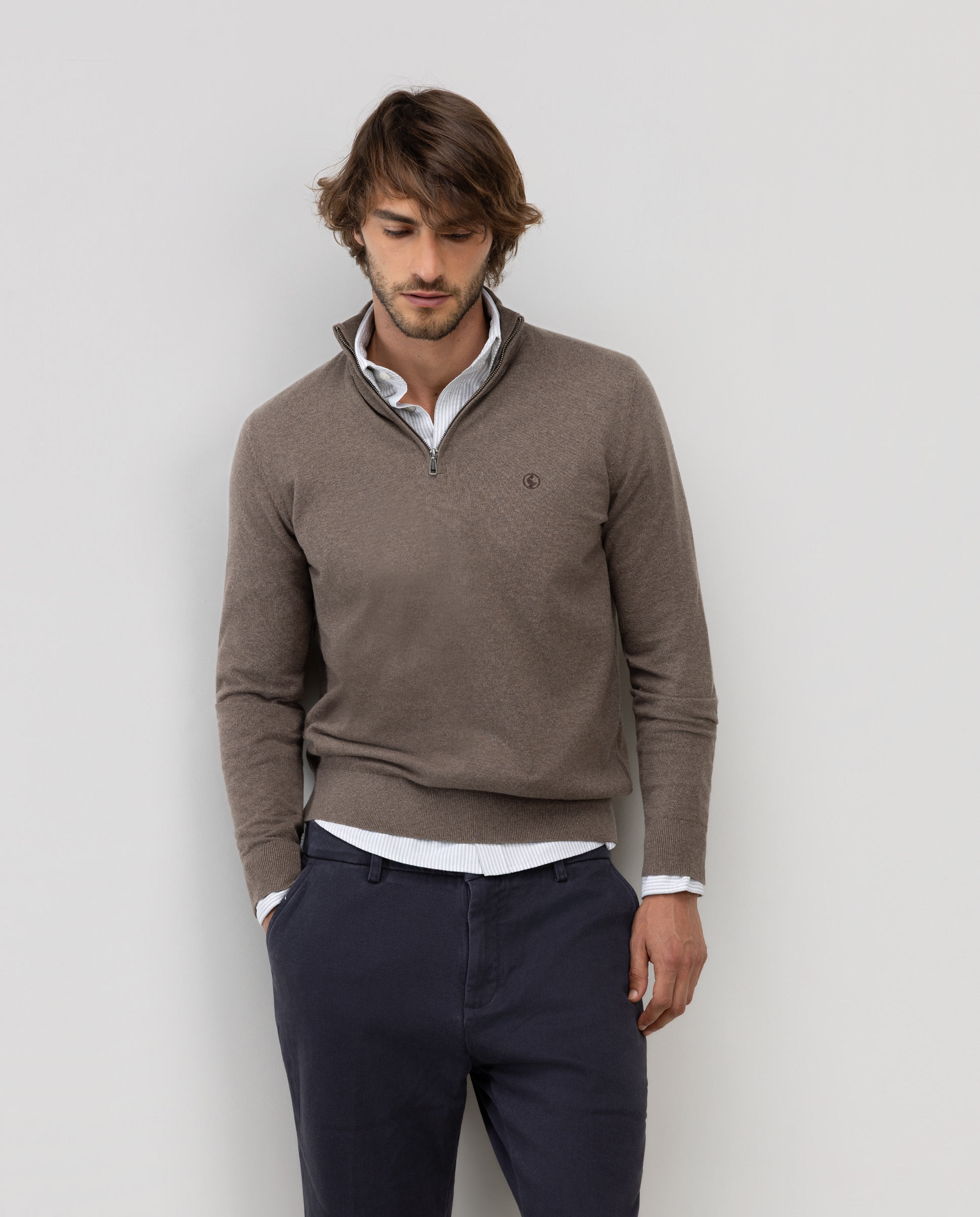 Basic Trucker Neck Sweater