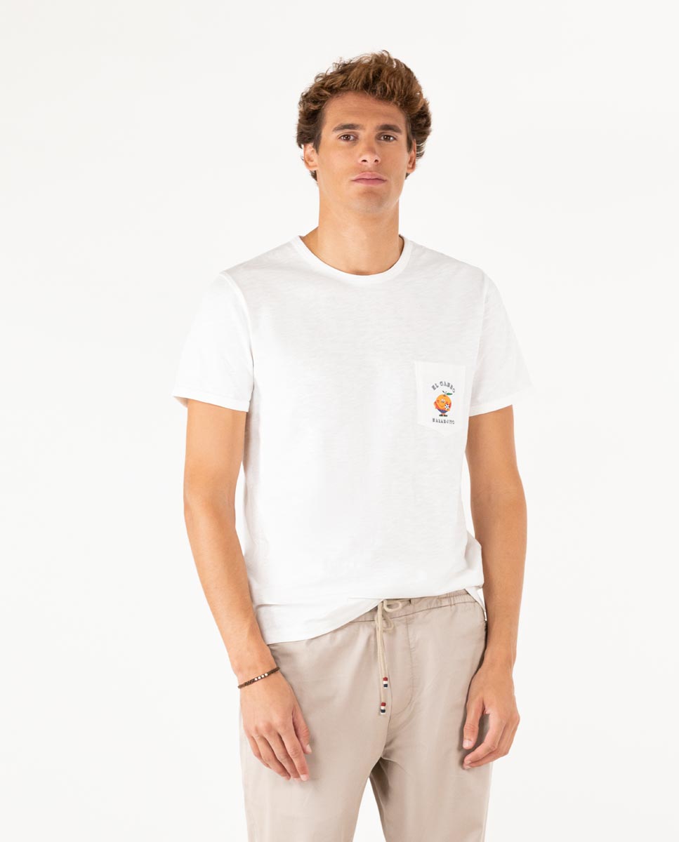 Camiseta Naranjito Estampado Vintage Blanca