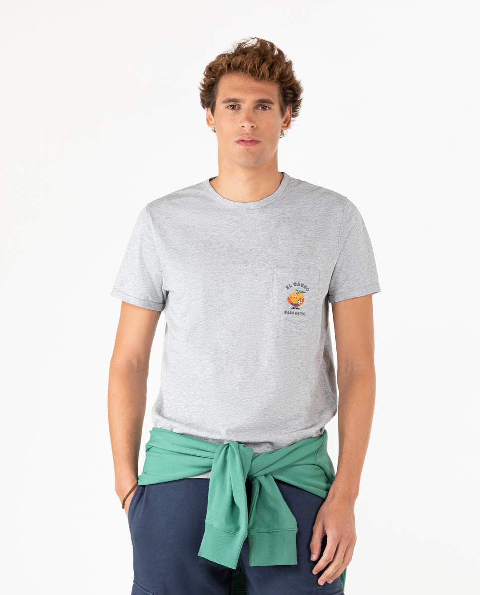 Camiseta Naranjito Estampado Vintage Gris