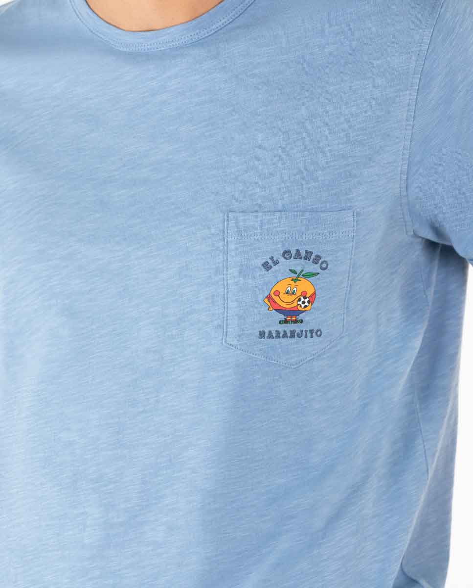 Camiseta Naranjito Estampado Vintage Azul