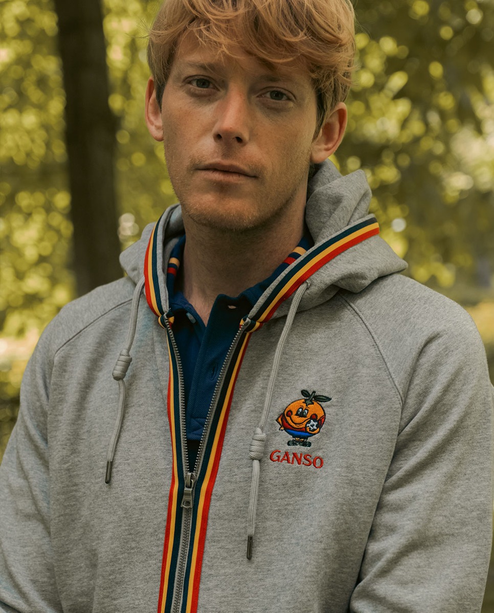 Grey RFEF Team Sweatshirt W Pouch Pocket and Orange Mascot