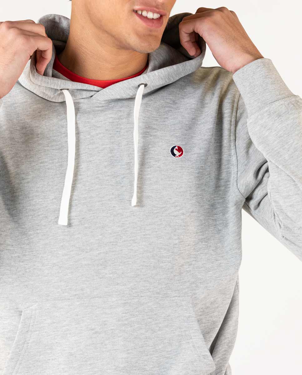 Grey Melange Hooded Sweatshirt