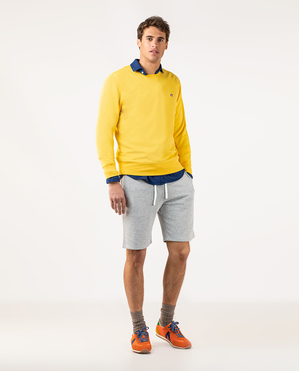 Yellow Sweatshirt W Crew Neck