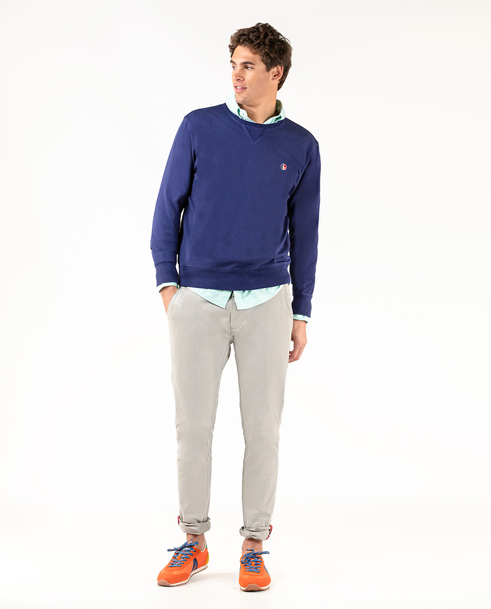 Navy Sweatshirt W Crew Neck