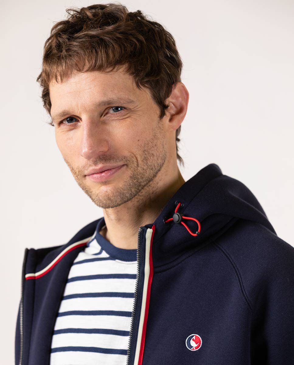 Sudadera Zipper Capucha Marino