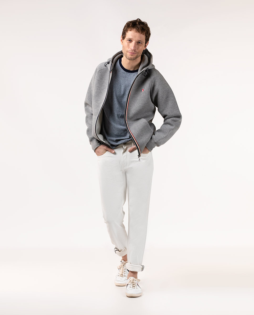 Sudadera Zipper Capucha Gris